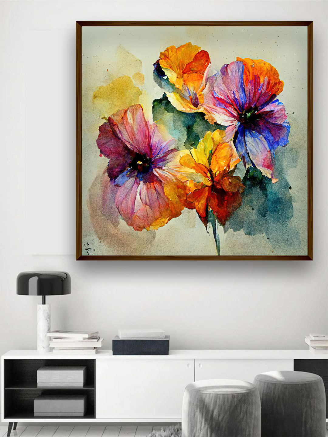 The Art House Yellow Abstract Framed Wall Painting