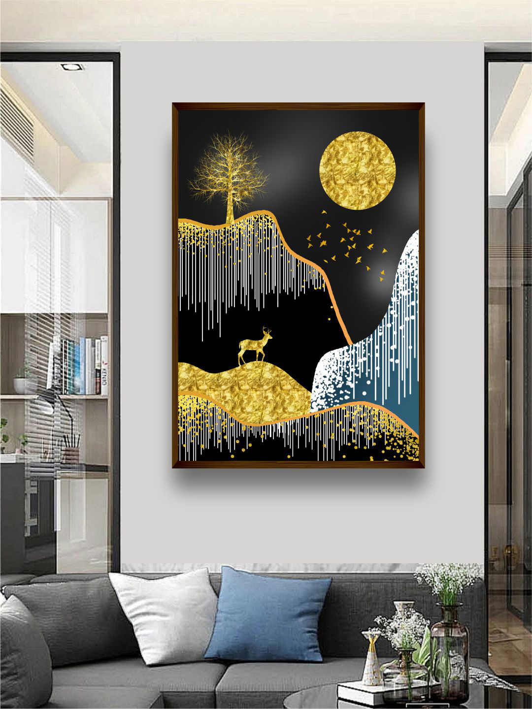 The Art House Black Abstract Framed Wall Art