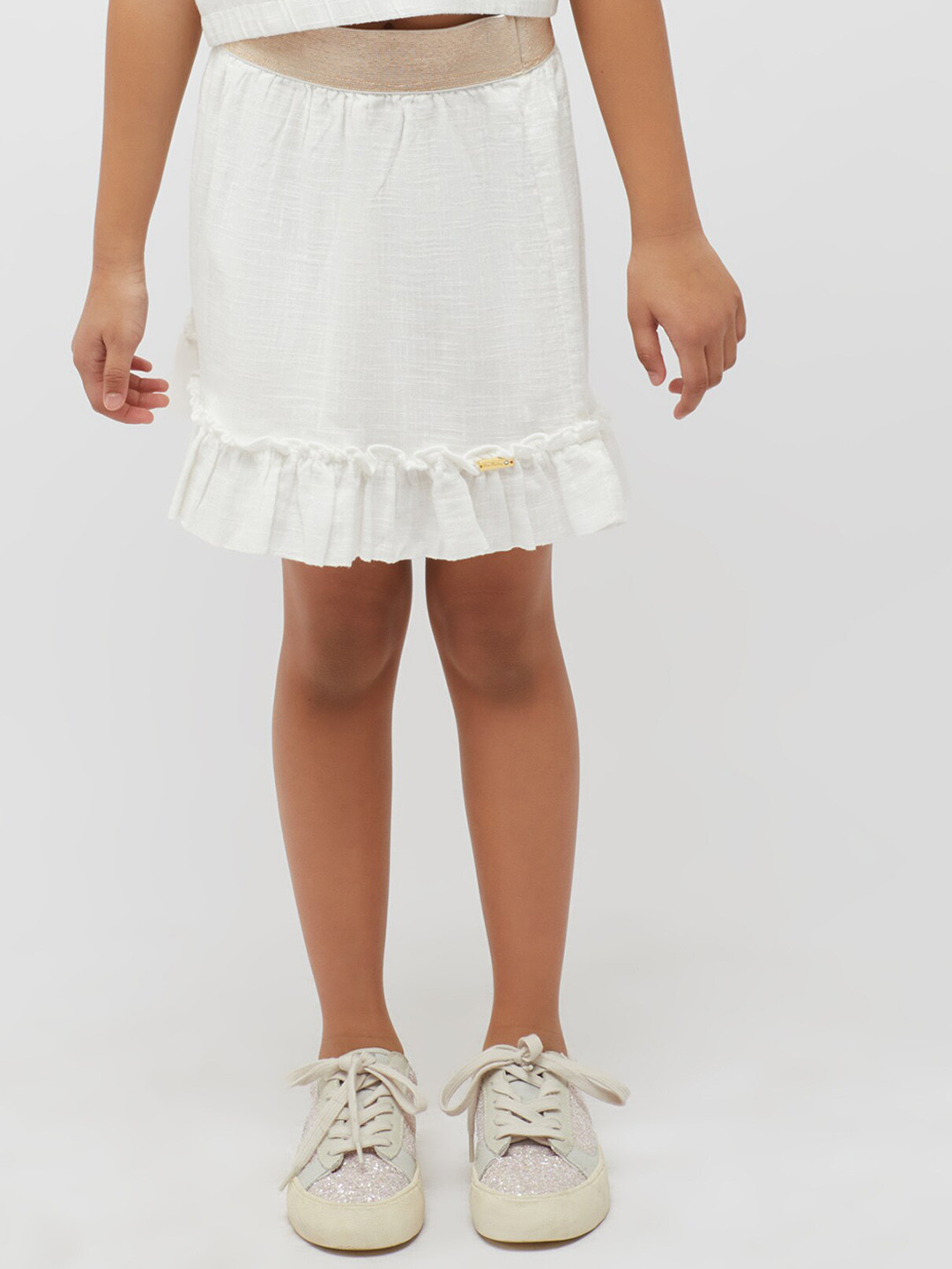 One Friday Girls Pure Cotton Frilled Mini Straight Skirt