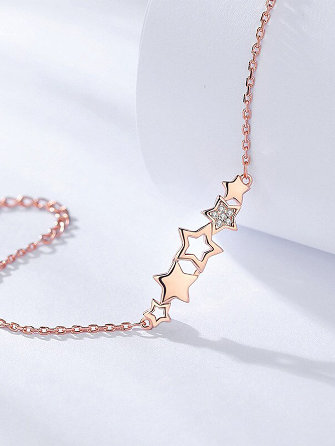 MYKI Rose Gold-Plated Cubic Zirconia Link Bracelet