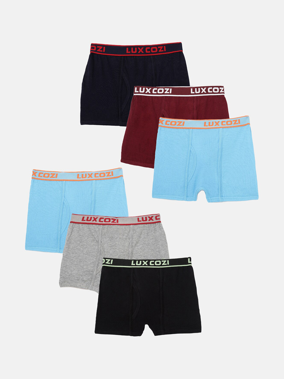 Lux Cozi Boys Pack Of 6 Assorted Trunks