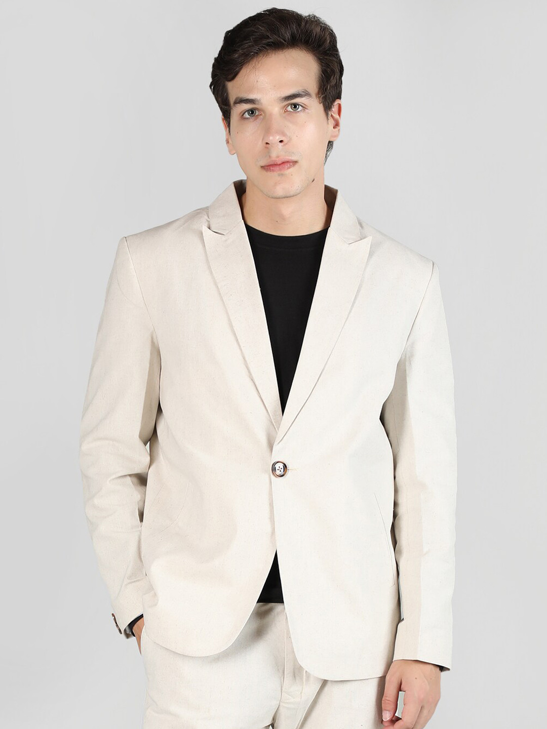 Dlanxa Slim-Fit Single-Breasted Linen Casual Blazer