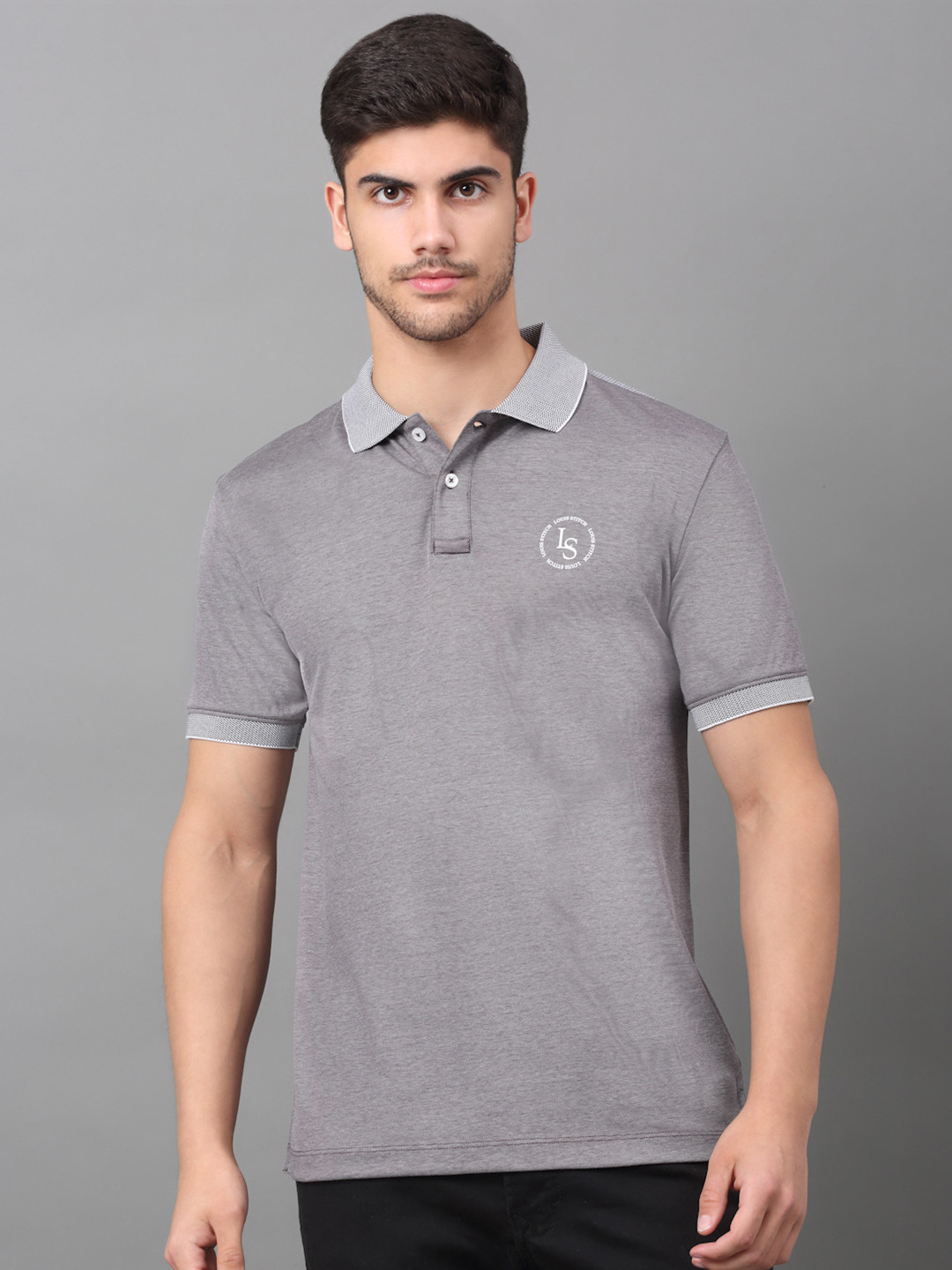 LOUIS STITCH Polo Collar Slim Fit Cotton Dry fit T-shirt