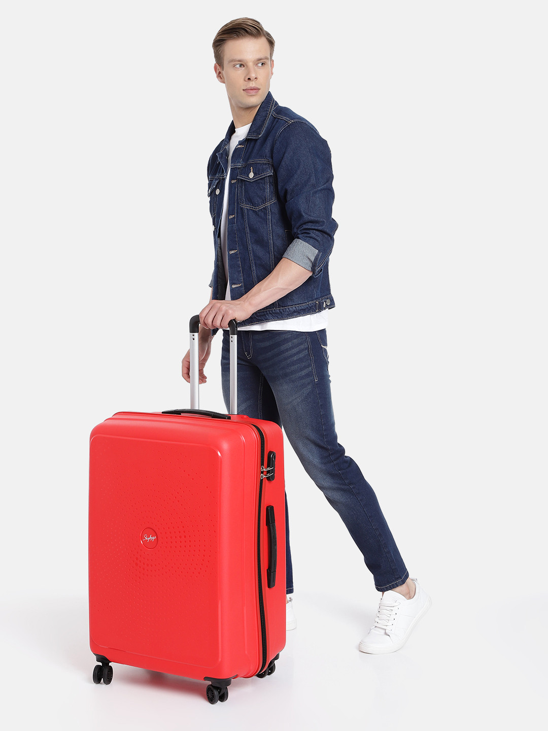 Skybags ZAP Geometric Textured Hard-Sided 360-Degree Rotation Large Trolley Suitcase