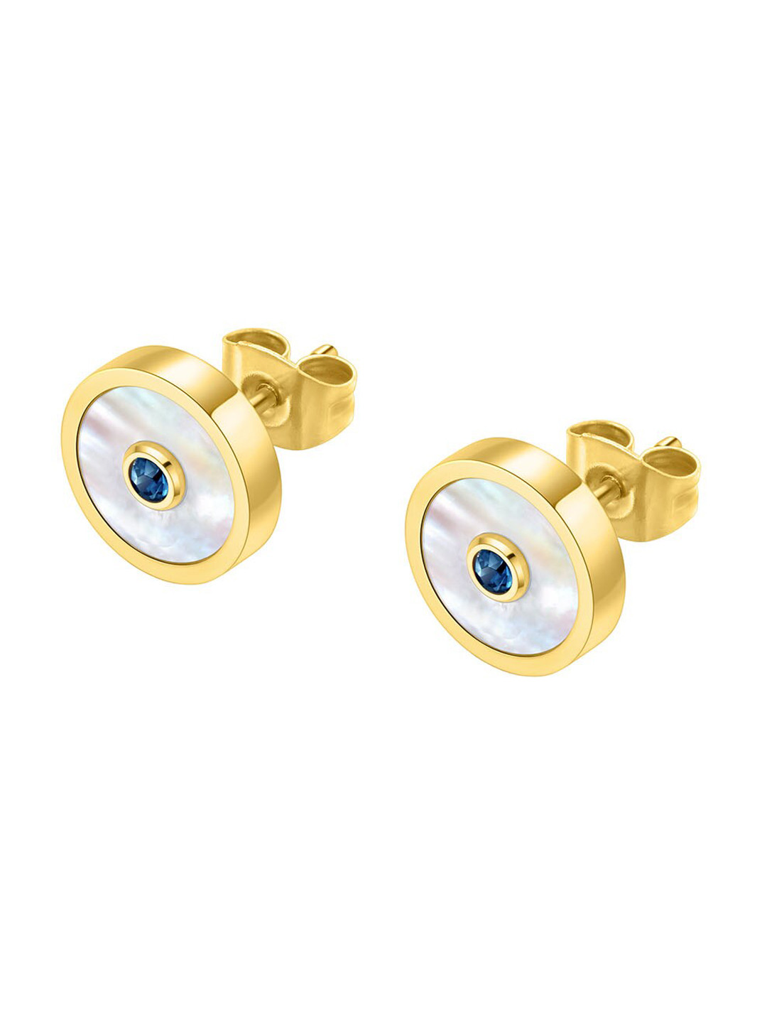 Police Gold-Plated Circular Studs Earrings