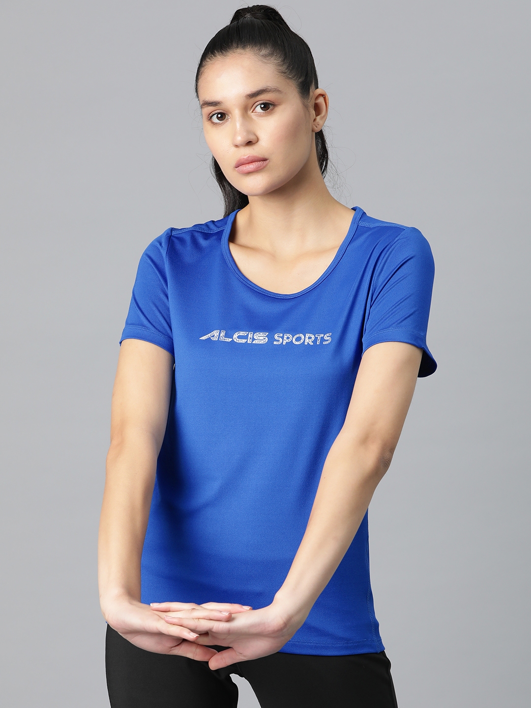 Buy Alcis Typography Printed Anti Static Slim Fit Sports T shirt Tshirts for Women 22927016 Myntra