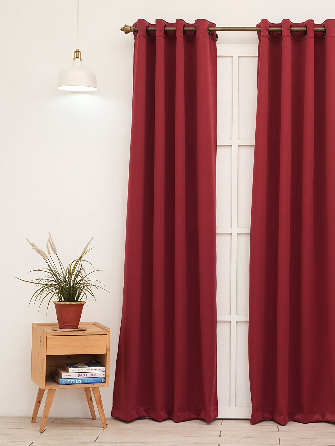Ariana Maroon 1 Pieces Black Out Door Curtain