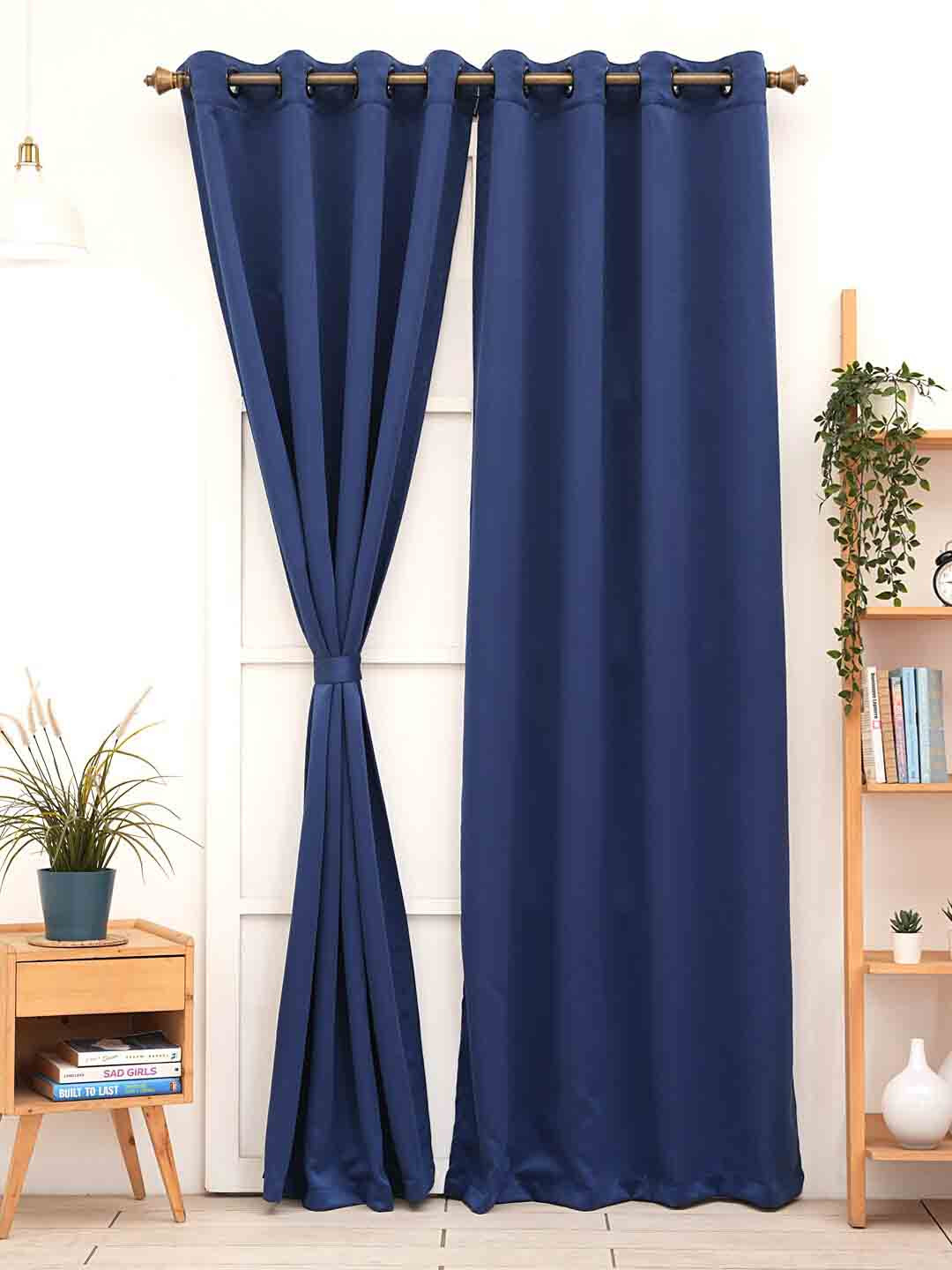 Ariana Blue Black Out Long Door Curtain