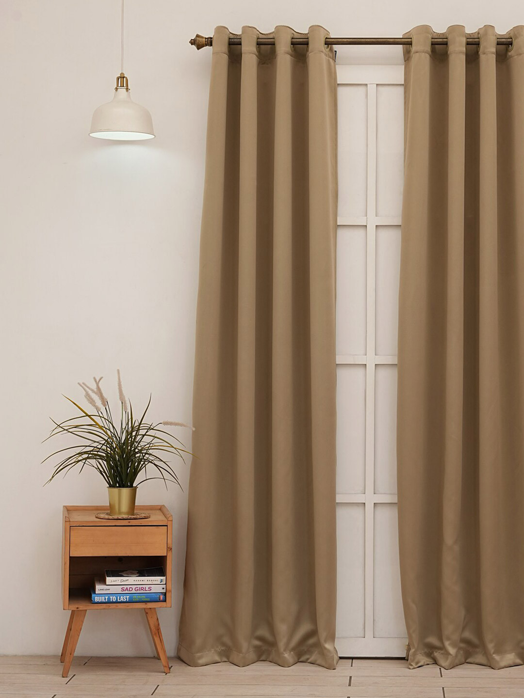 Ariana Beige Black Out Door Curtain