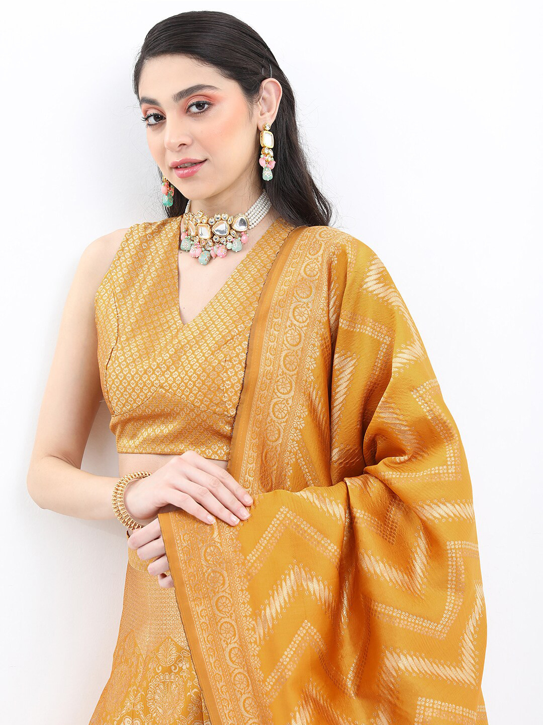 KETCH Women Ethnic Motifs Semi-Stitched Blouse Lehenga Choli With Dupatta