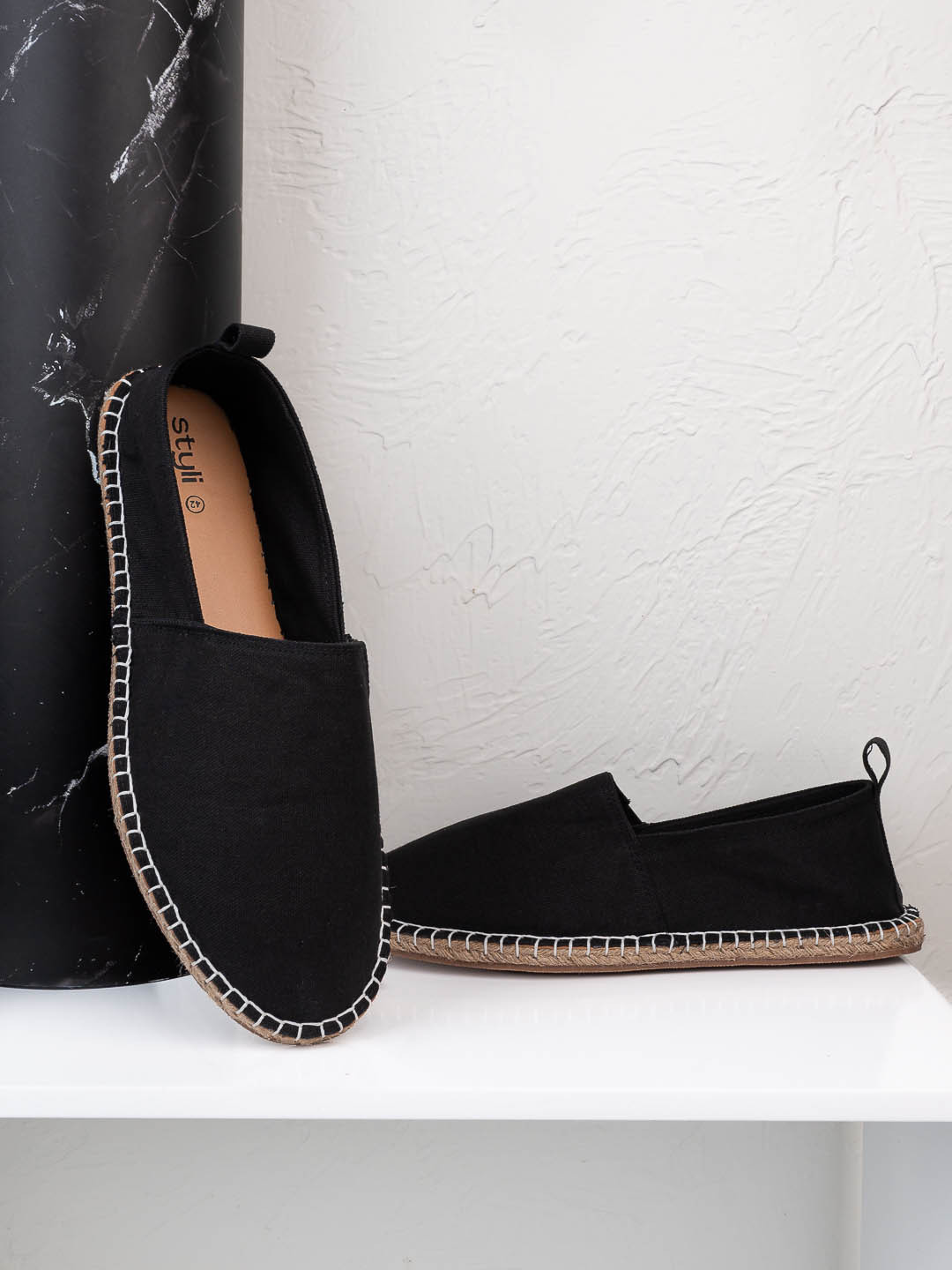 Styli Canvas Espadrille with Contrast Jute Sole