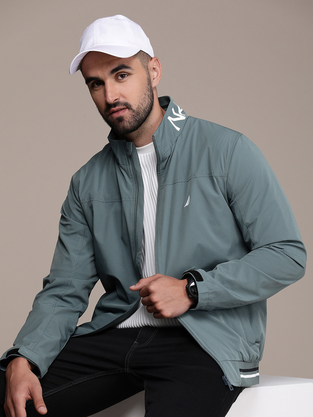 Nautica Solid Long Sleeves Bomber Jacket