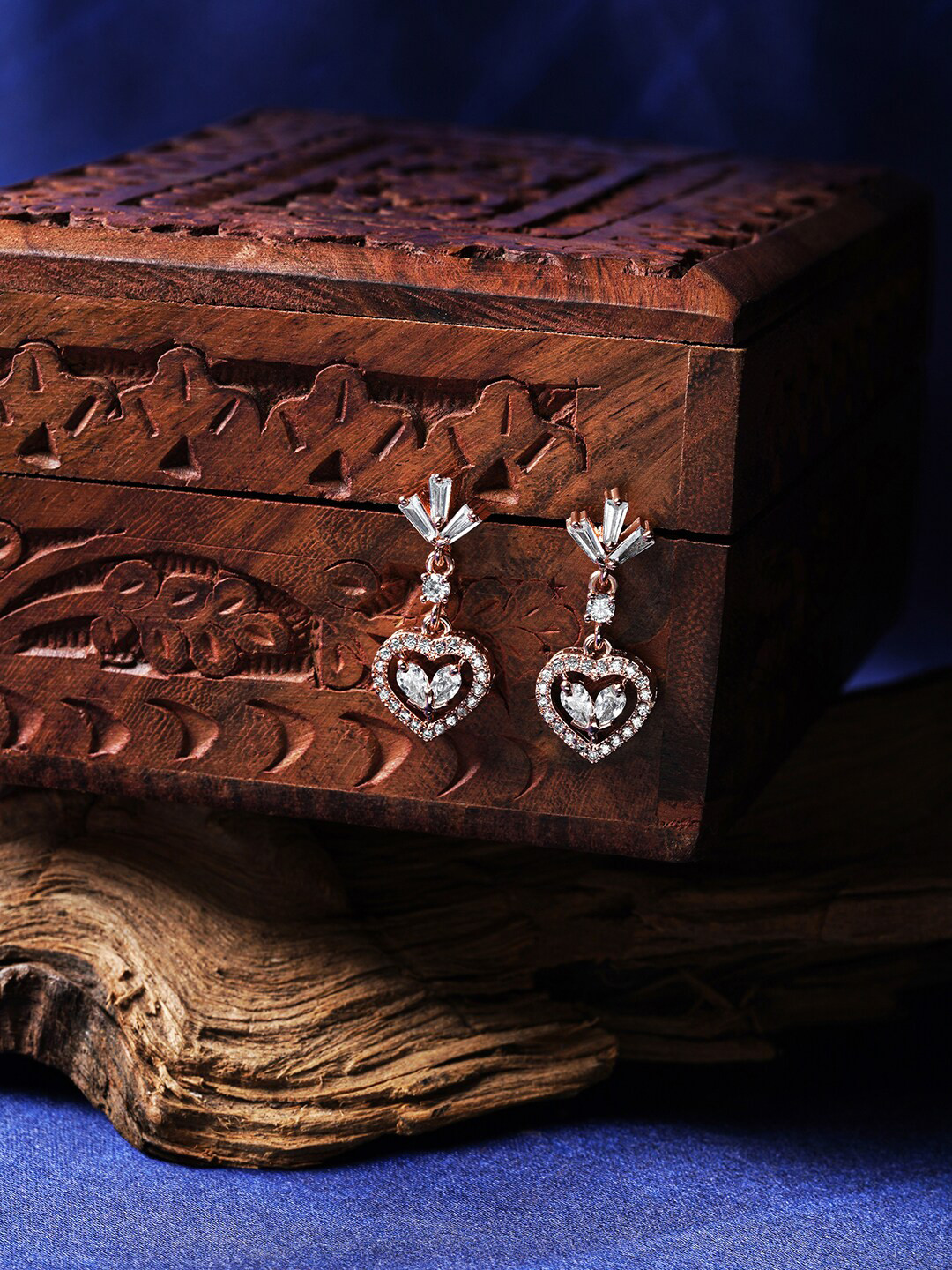 DressBerry Rose Gold-Plated Geometric Stud Earrings
