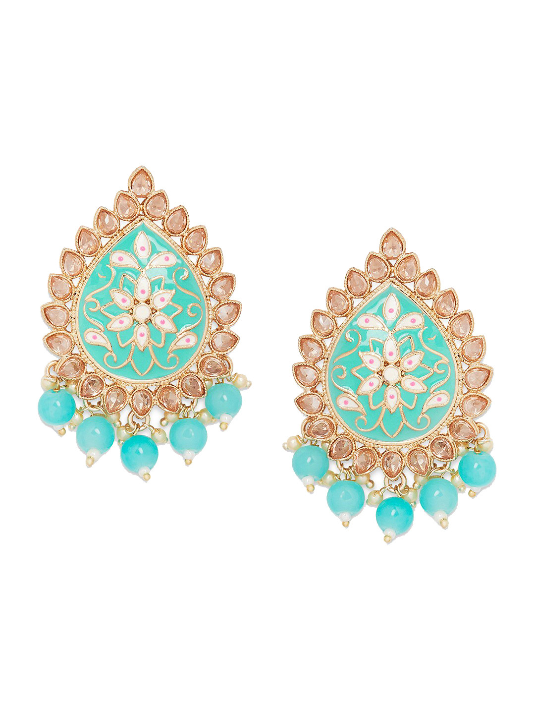 APARA Gold-Plated Teardrop Shaped Drop Earrings