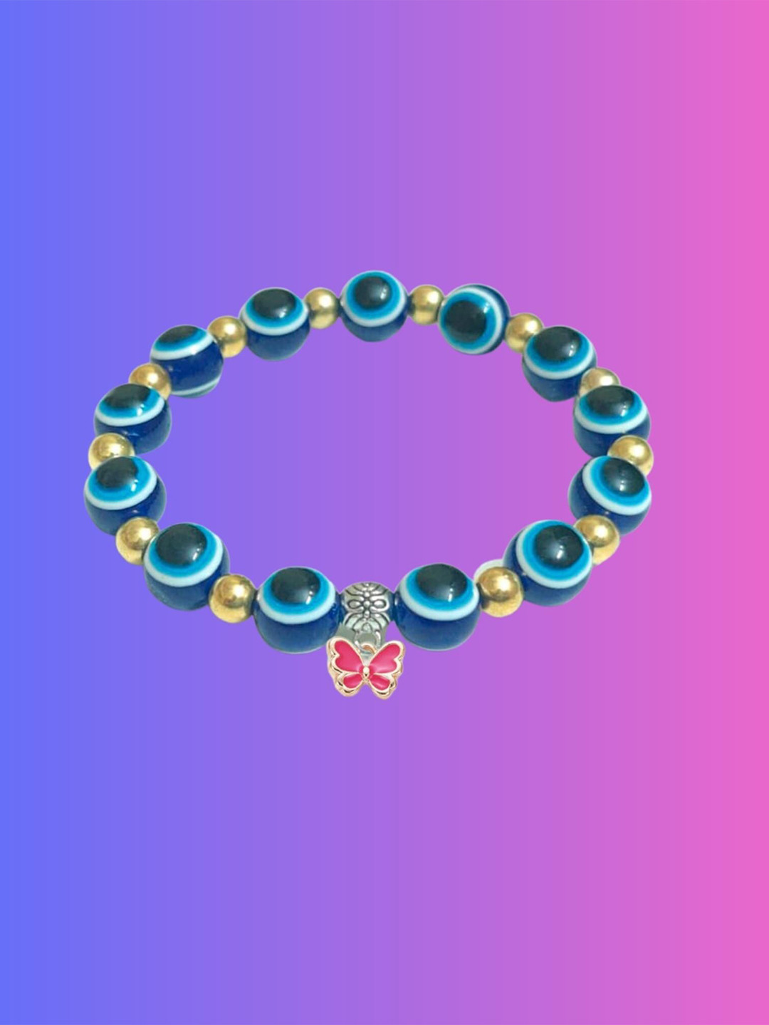 Pinapes Artificial Beads Elasticated Slip-On Bracelet