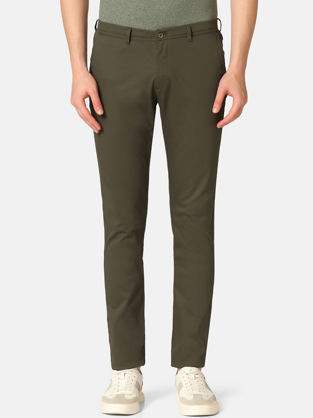 Blackberrys Men Mid Rise Slim Fit Wrinkle Free Chinos Trousers