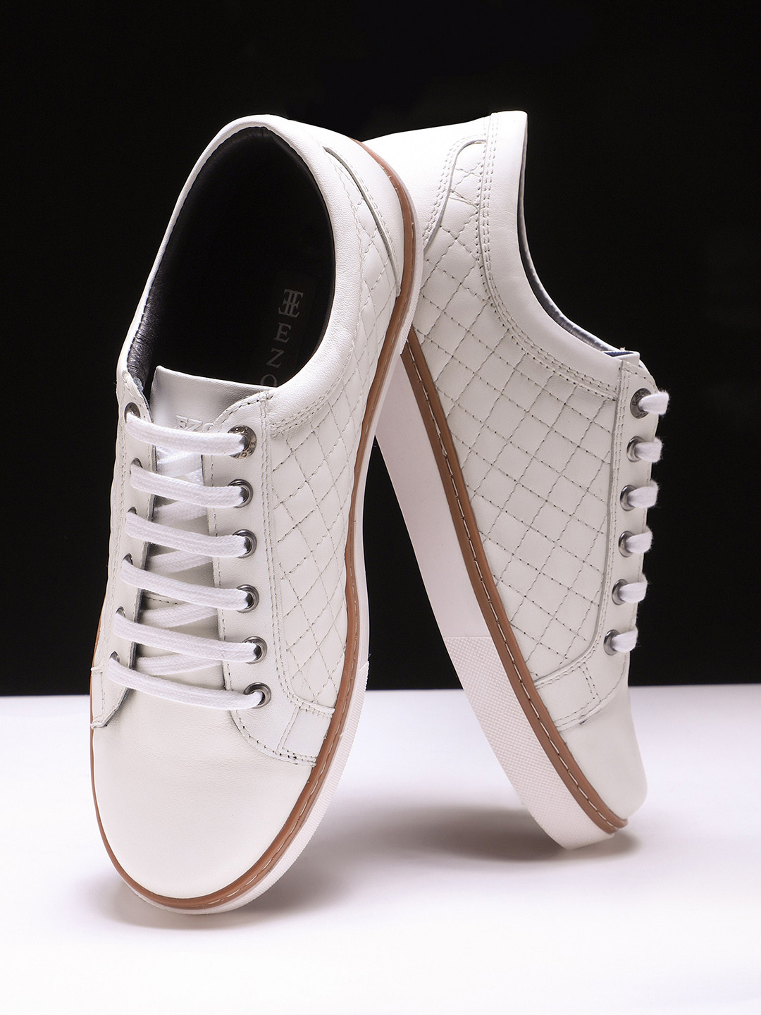 EZOK Men Textured Leather Basics Sneakers