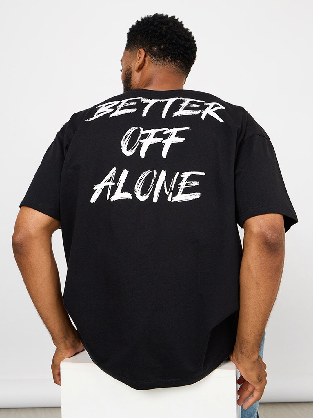 Styli Oversized Better Off Alone Back Print T-shirt