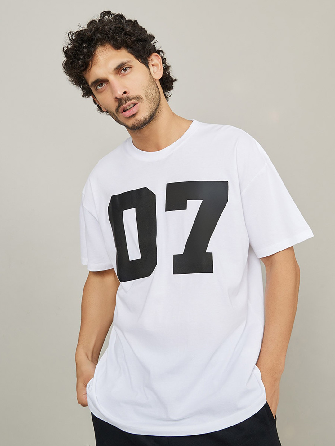 Styli Varsity HD Print Detail Oversized T-Shirt
