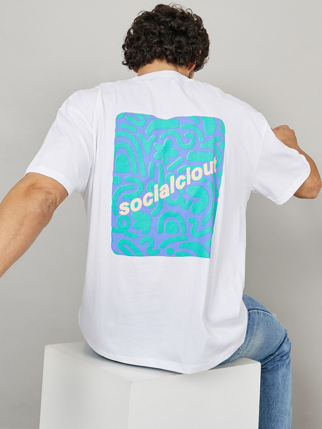 Styli Back Graphic Oversized Jersey T-Shirt