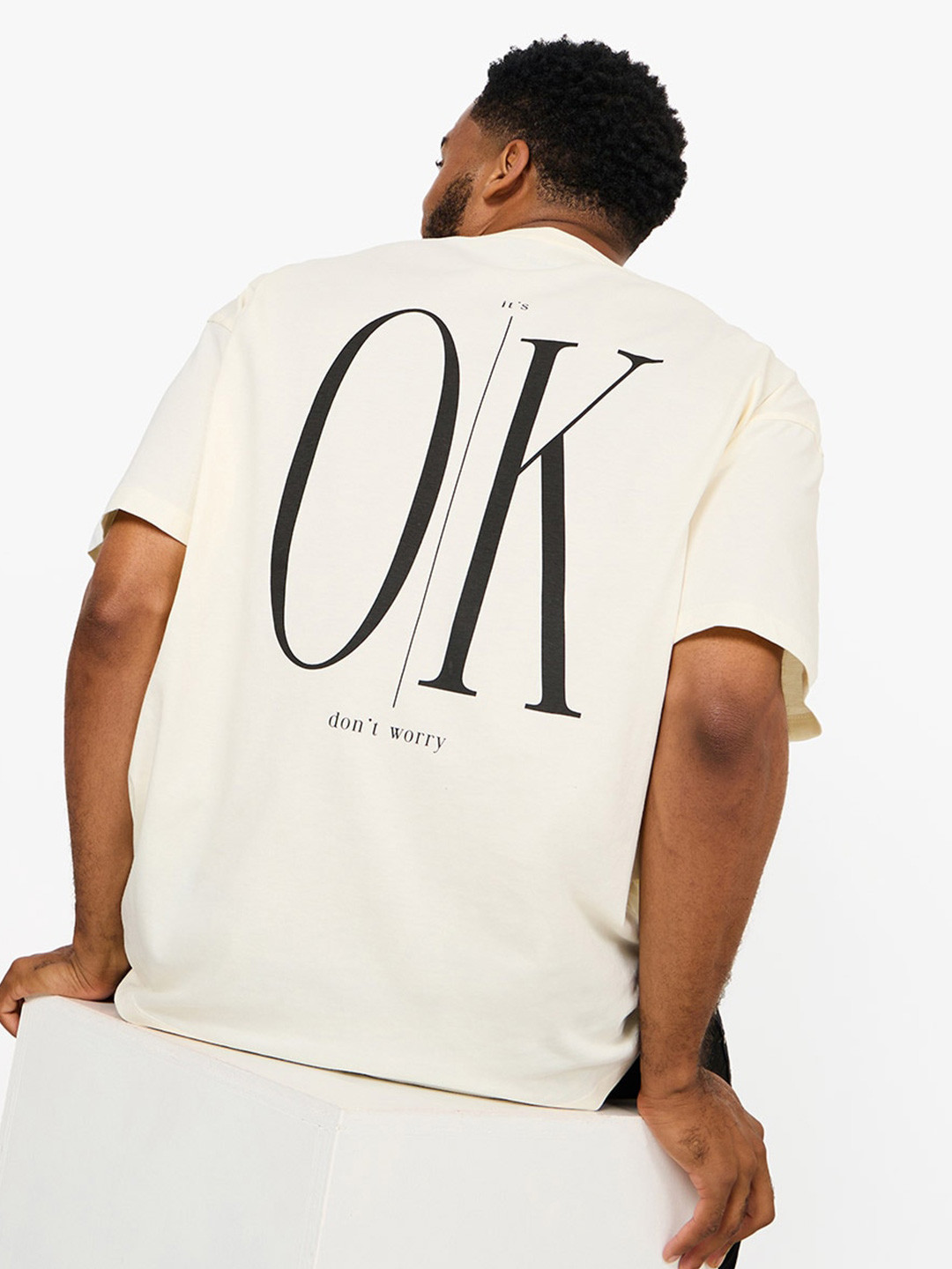 Styli Slogan Print Oversized T-Shirt