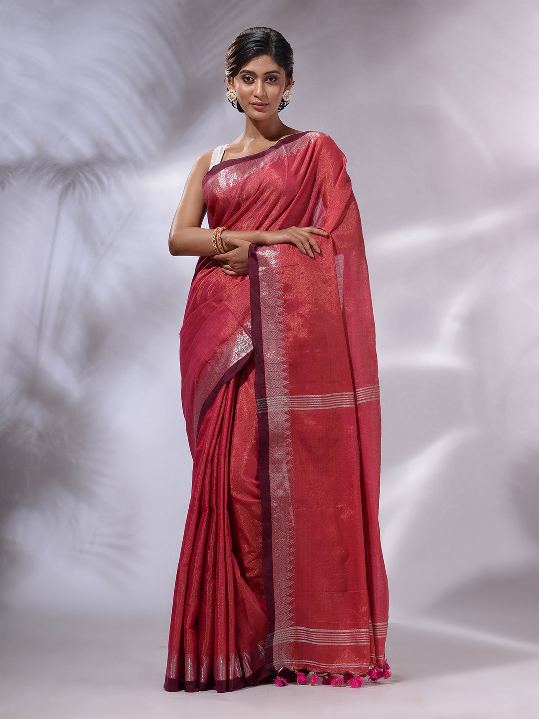 Charukriti Zari Tissue Saree with Woven Design Border