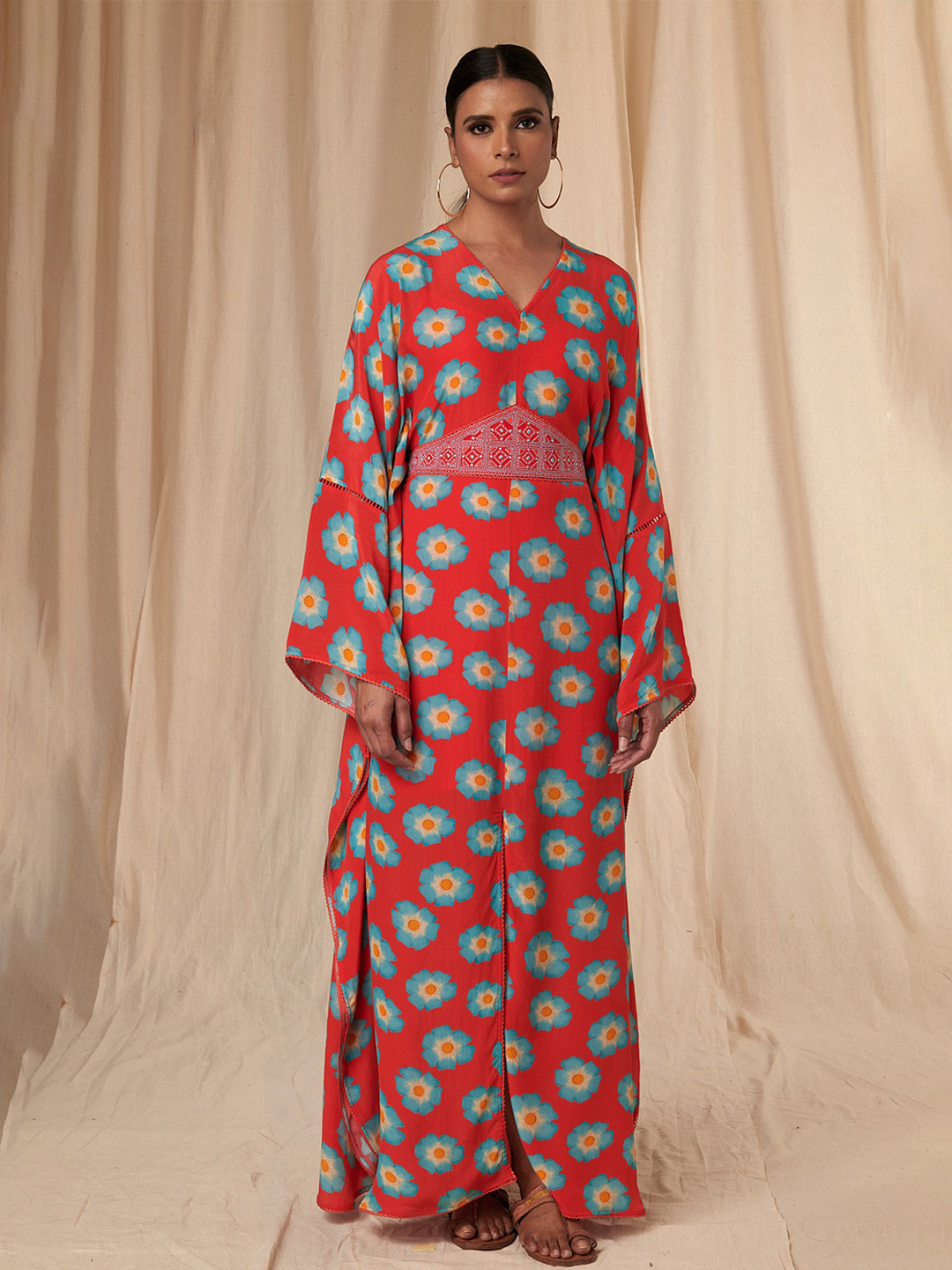 Masaba Daphne Mid Size Daisy Kaftan Dress with Belt