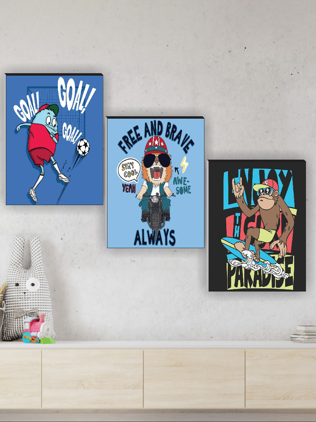 SAF Motivational Quotes Printed Canvas 3 Piece Wall Paintings Wall Art-11.8 x 9.1In