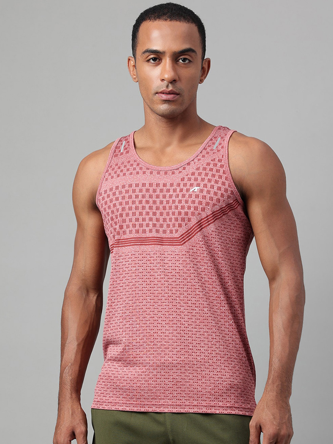 Alcis Heather Dry Tech Anti Static Slim Fit Running T-shirt