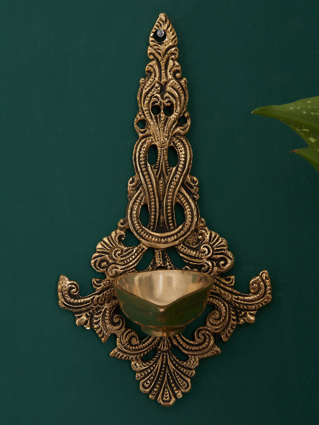 DecorTwist Brass Hanging Antique Wall Hanging Diya