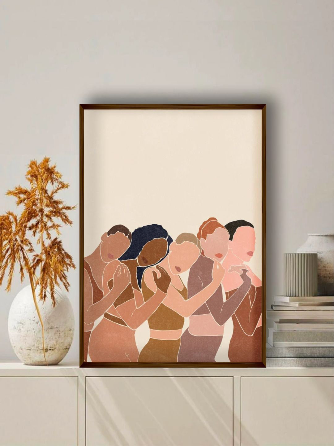 The Art House Brown & Beige Boho Art Painting Framed Wall Art