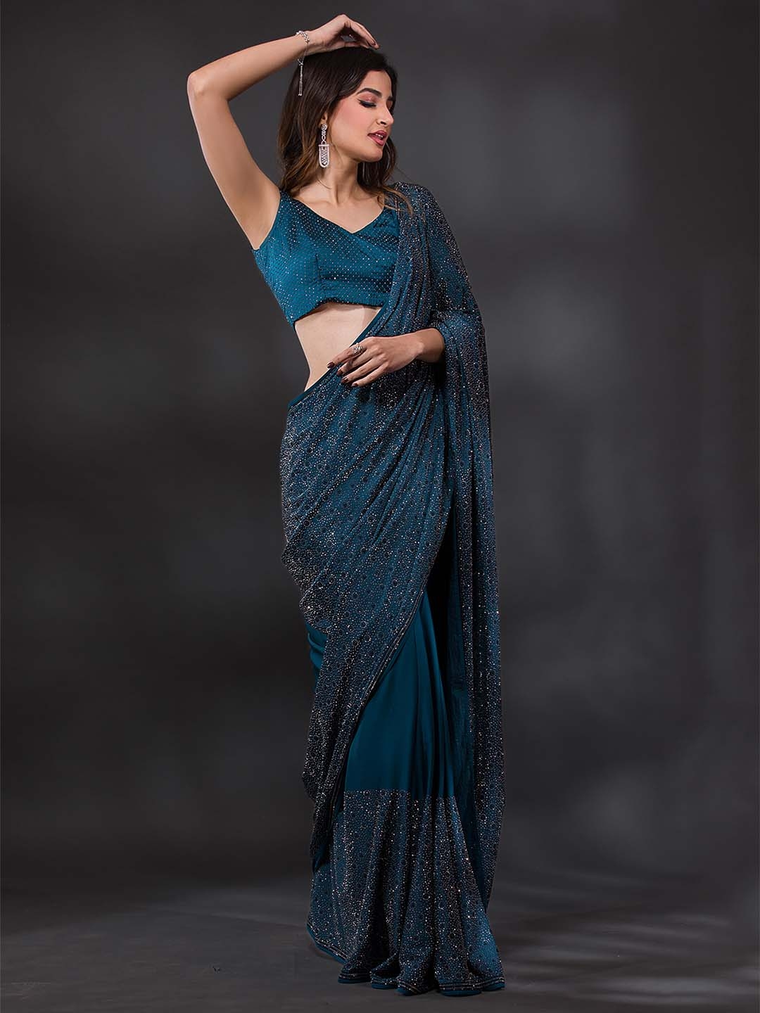 Poly crepe saree new arrivals