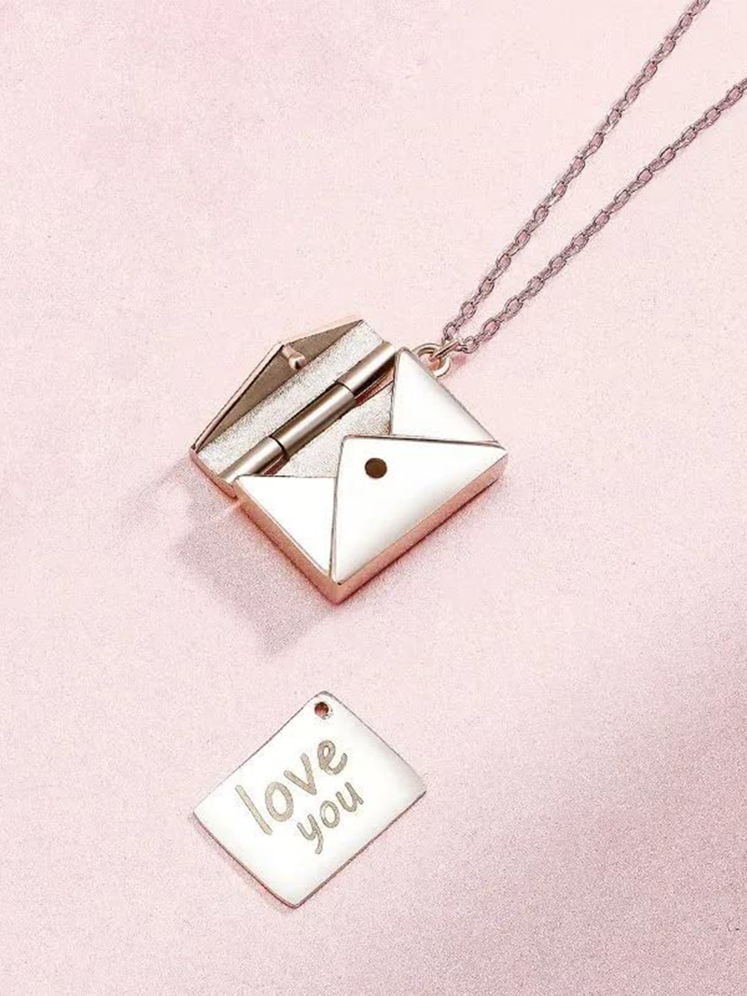VIEN Silver-Plated Love Letter Envelope Pendant Necklace