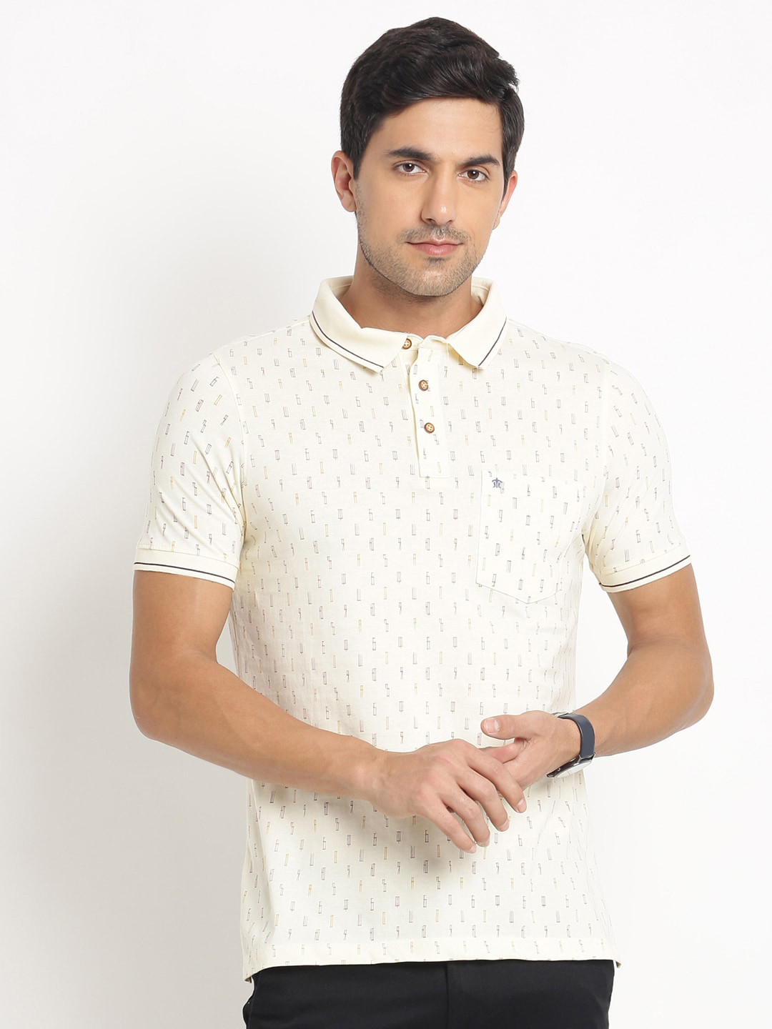 Turtle Conversational Printed Polo Collar Slim Fit T-shirt