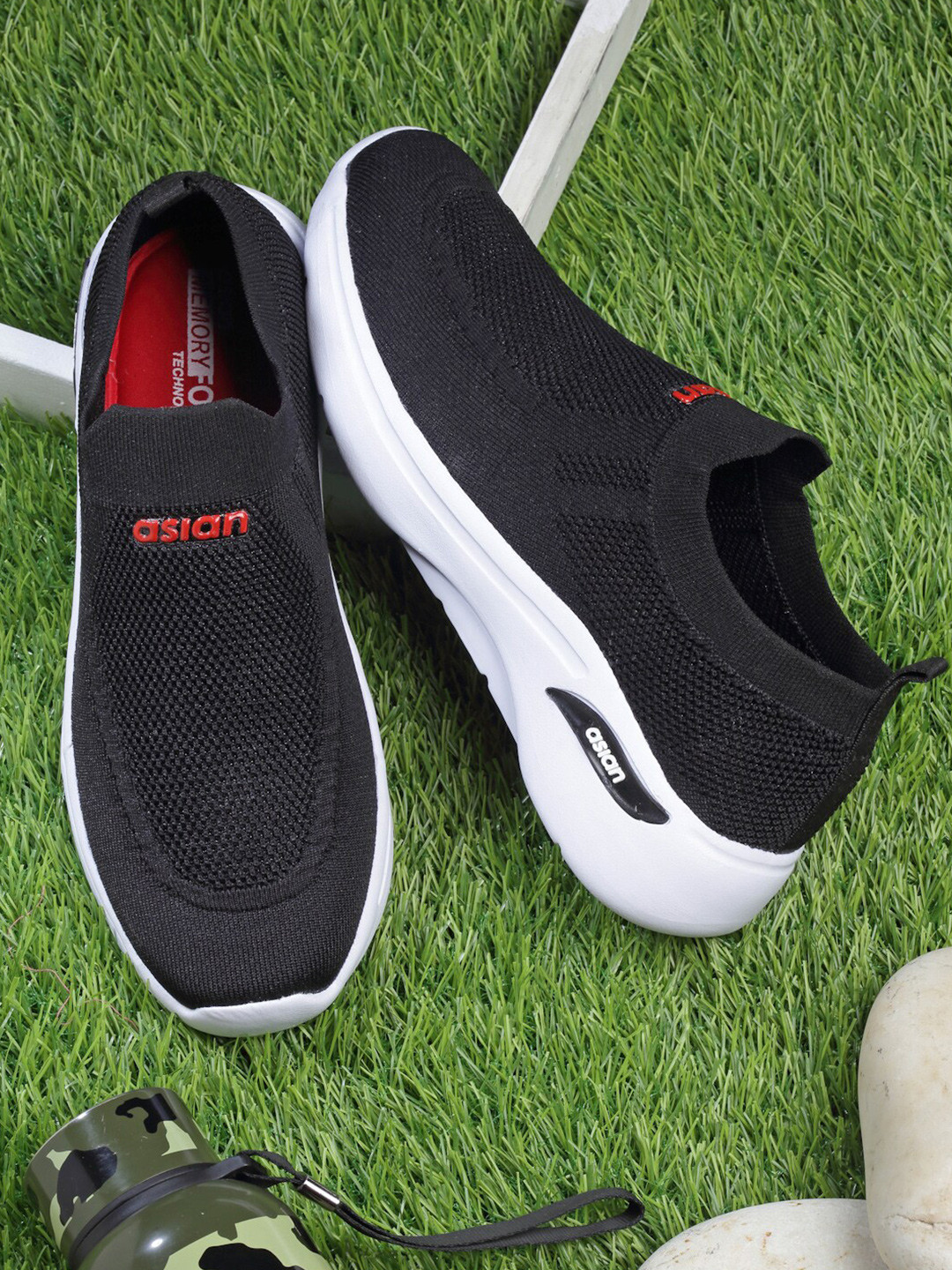 ASIAN Men Hattrick-35 Memory Foam Mesh Slip -On Running Shoes
