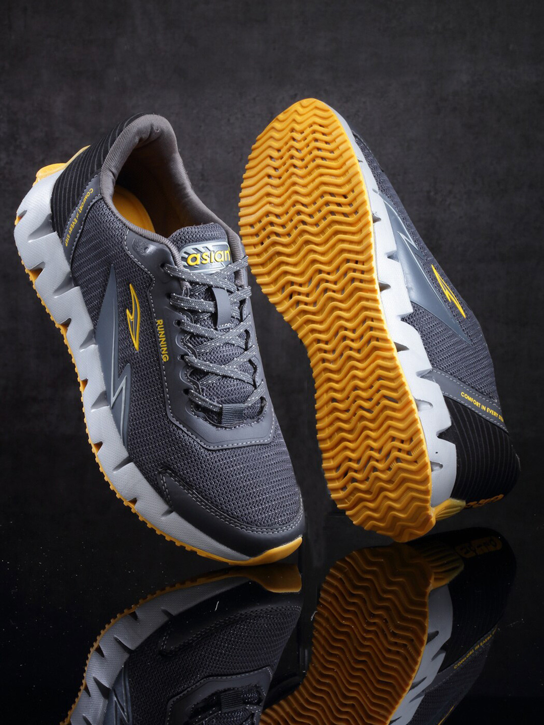 ASIAN Men Zigzag-01Memory Foam Mesh Running Shoes