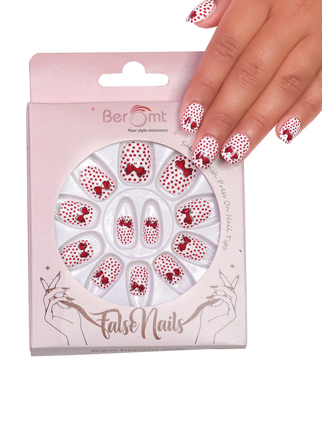 BEROMT Kids Salon Finish Press On Pre-Glued Nail Tips with Kit 30g - 75