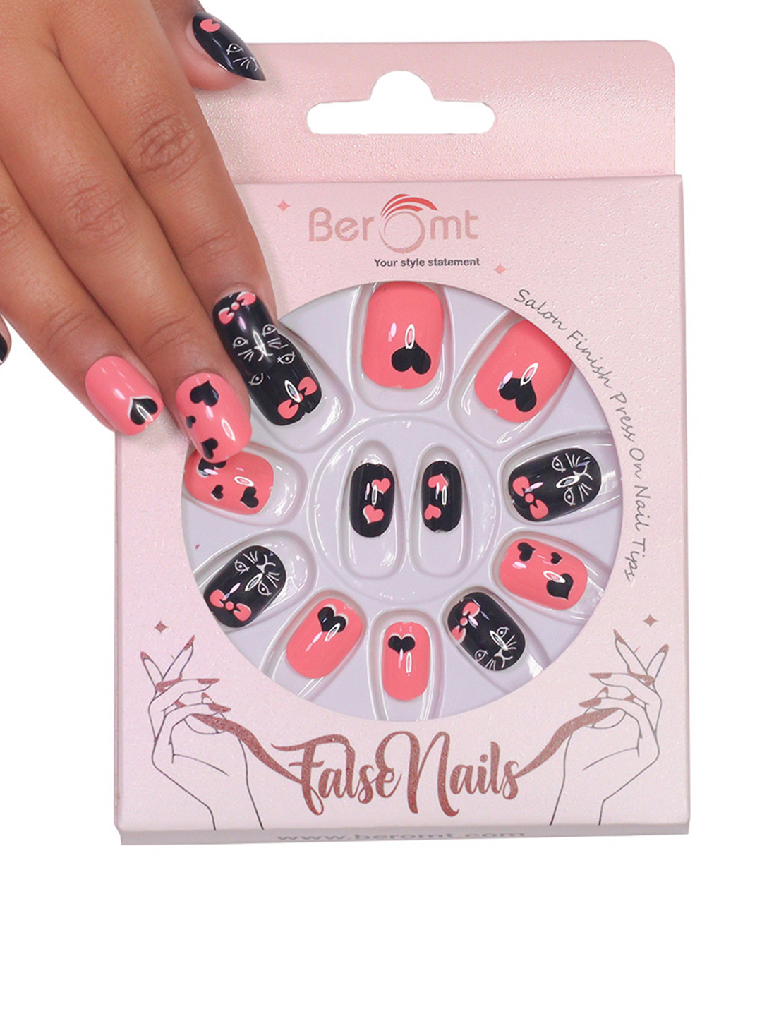 BEROMT Kids Salon Finish Press On Pre-Glued Nail Tips with Kit 30g - 63