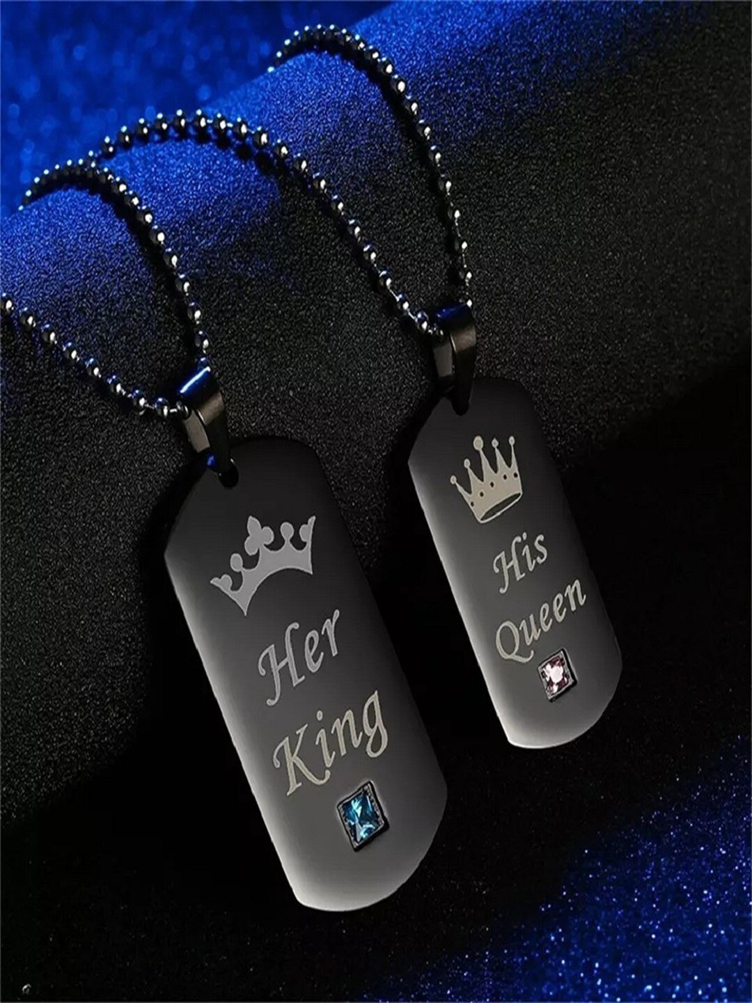 UNIVERSITY TRENDZ Set Of 2 Silver-Plated Rhinestone Chain