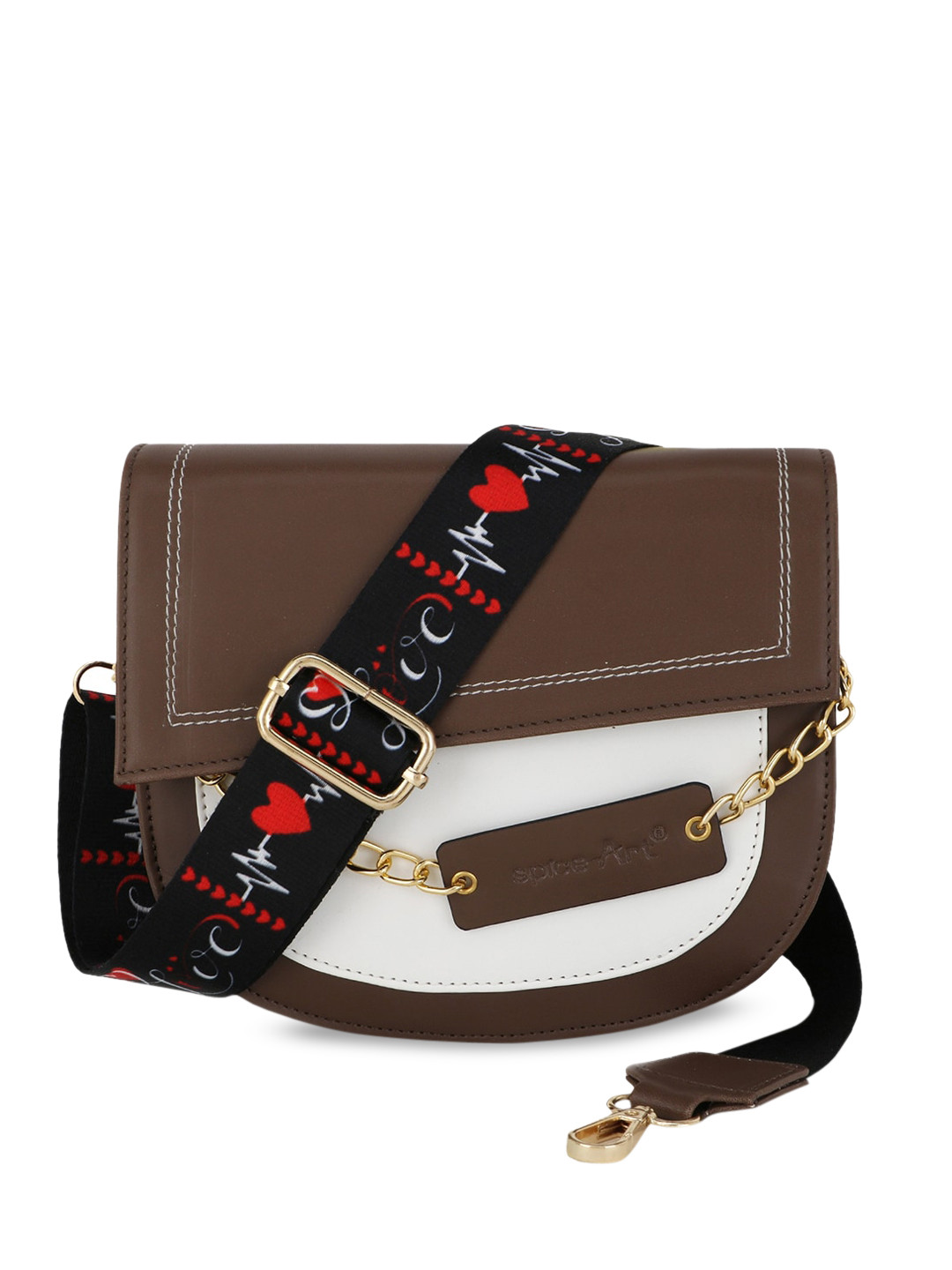 Spice Art Colourblocked Structured Sling Bag