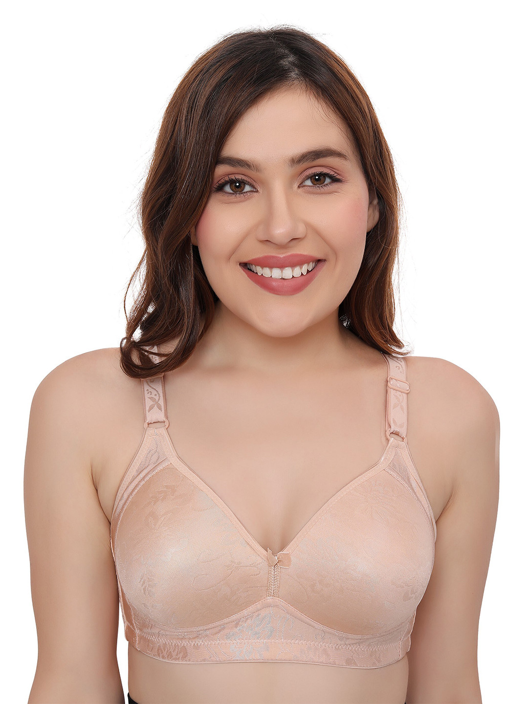 PLUMBURY Self Design Full Coverage Lightly Padded All Day Comfort Seamless Everyday Bra