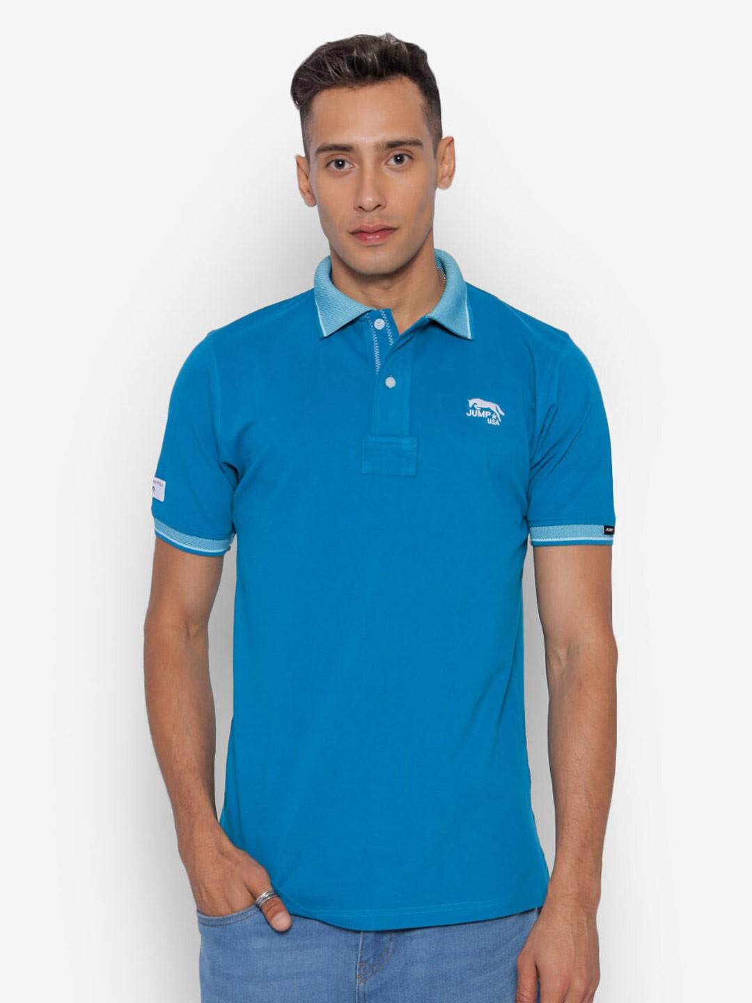 JUMP USA Polo Collar Pure Cotton T-shirt