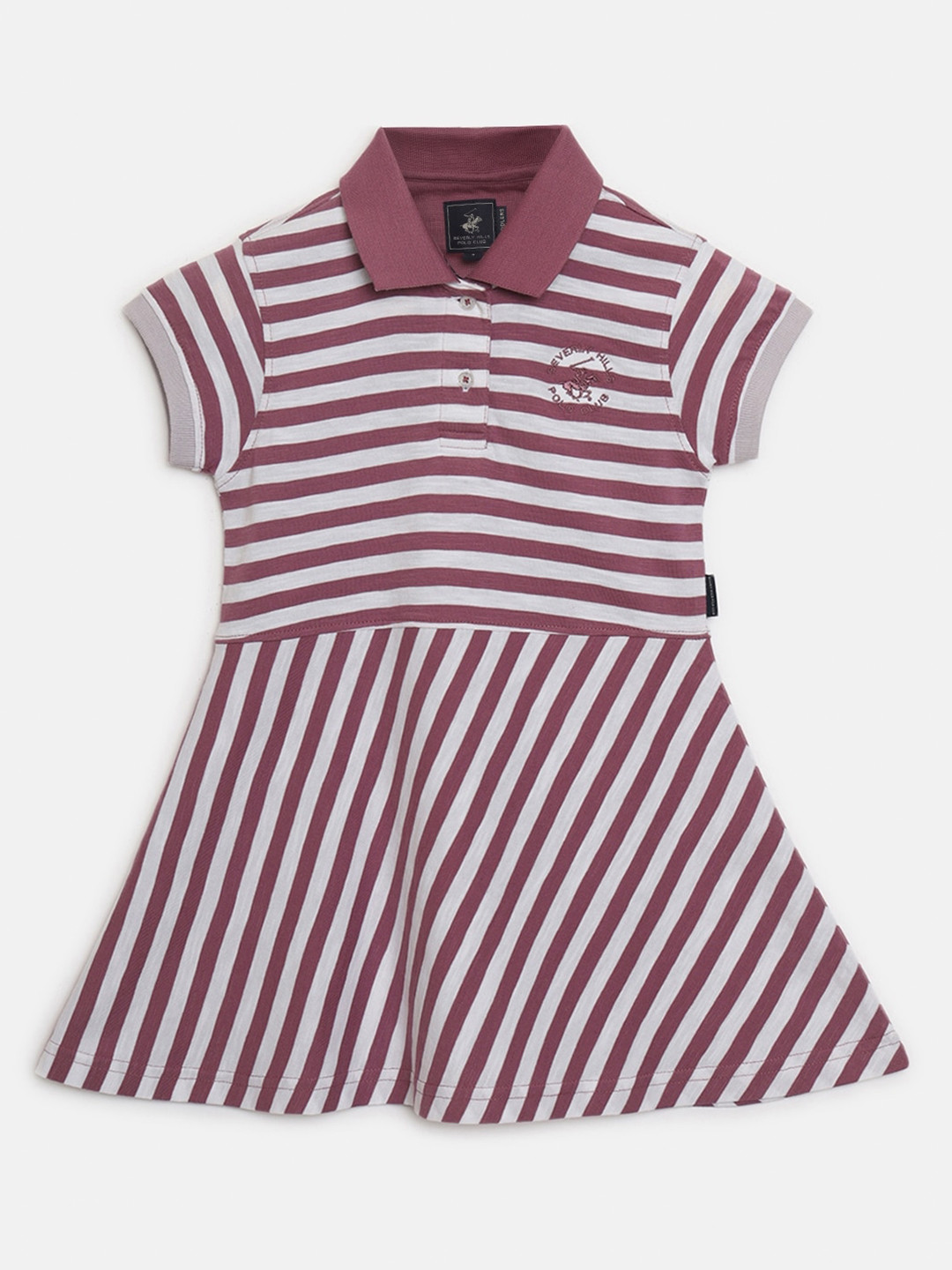 Beverly Hills Polo Club Girls Striped Fit & Flare Dress
