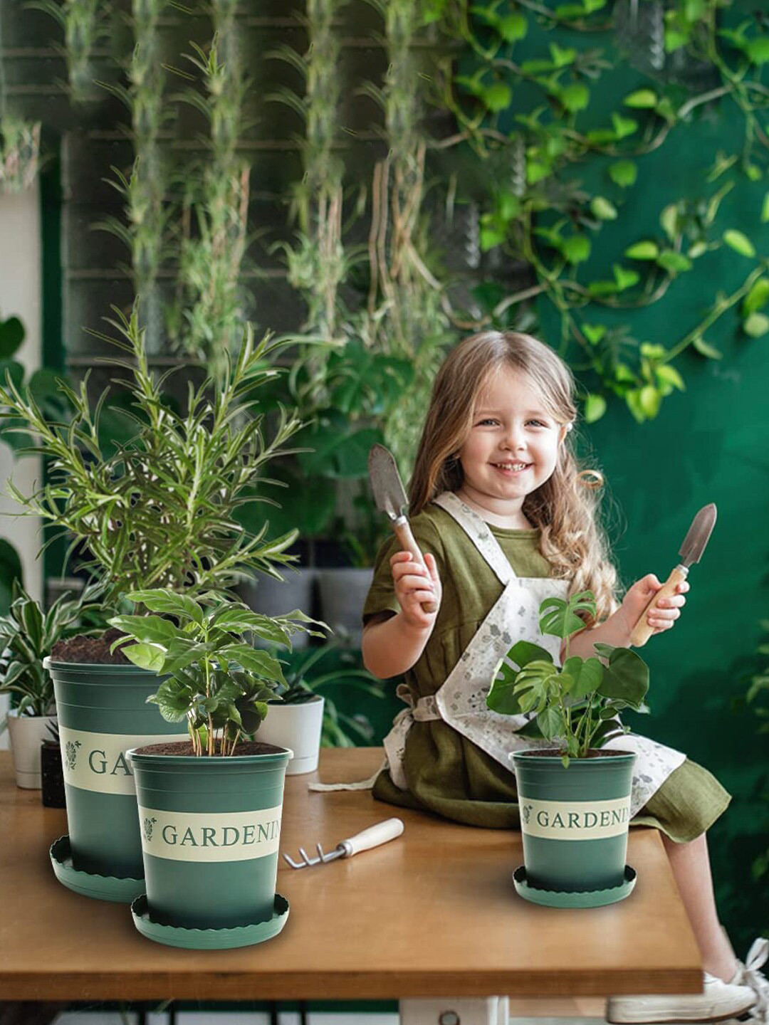 Kuber Industries Novelty Plant Pot With Tray