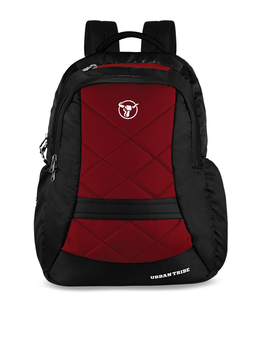 URBAN TRIBE Unisex Maroon & Black Solid Backpack