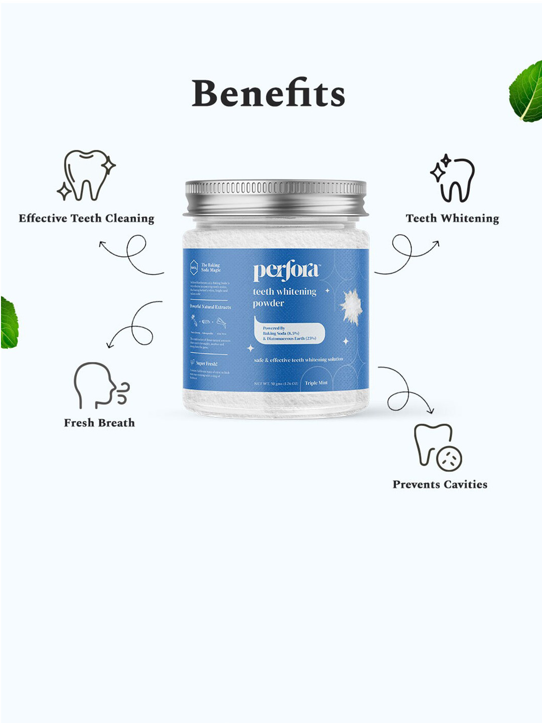 Perfora Triple Mint Teeth Whitening Powder