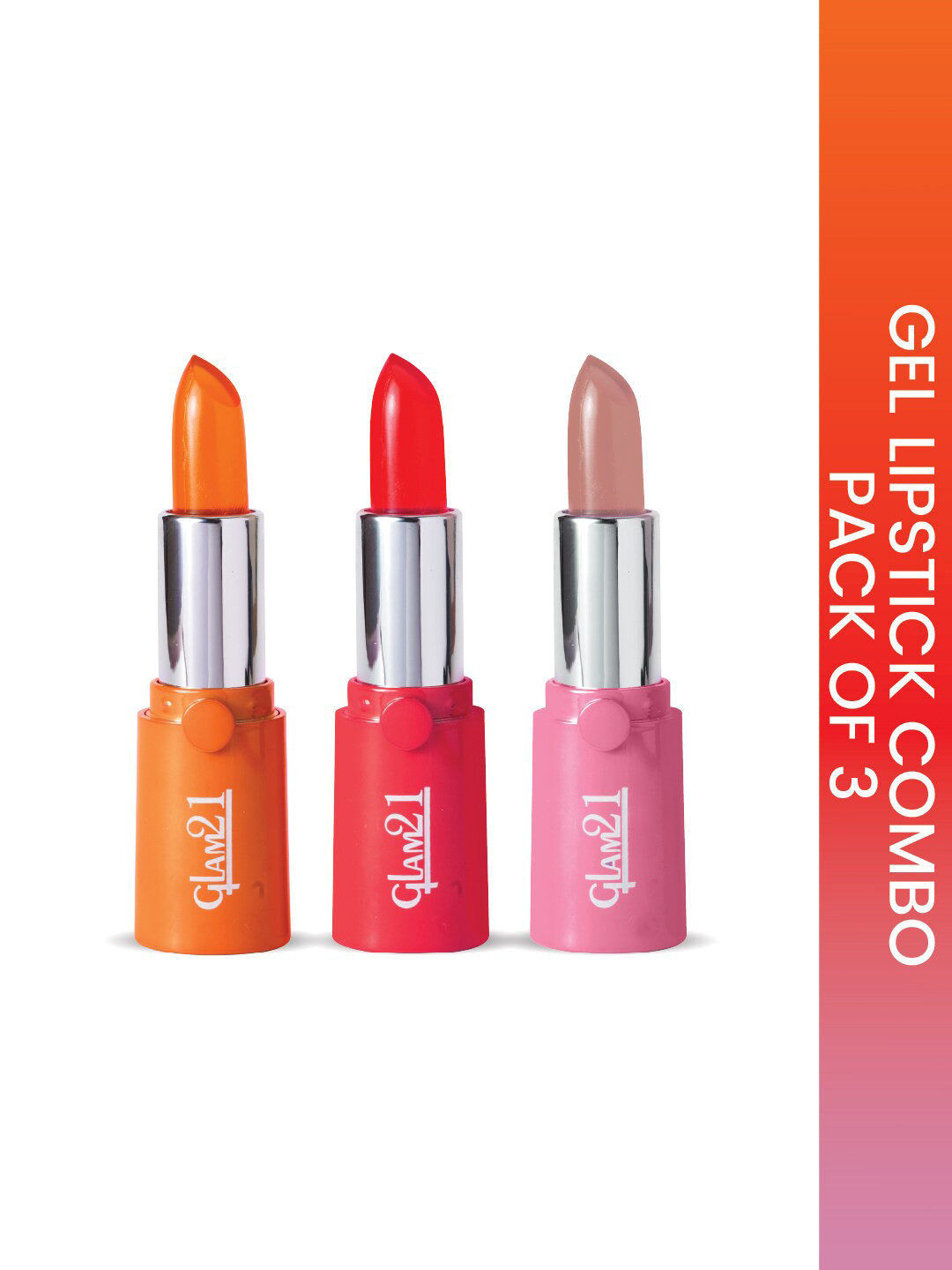 GLAM21 Set Of 3 Gel Based Formula High Definition Lipsticks 3.6g Each
