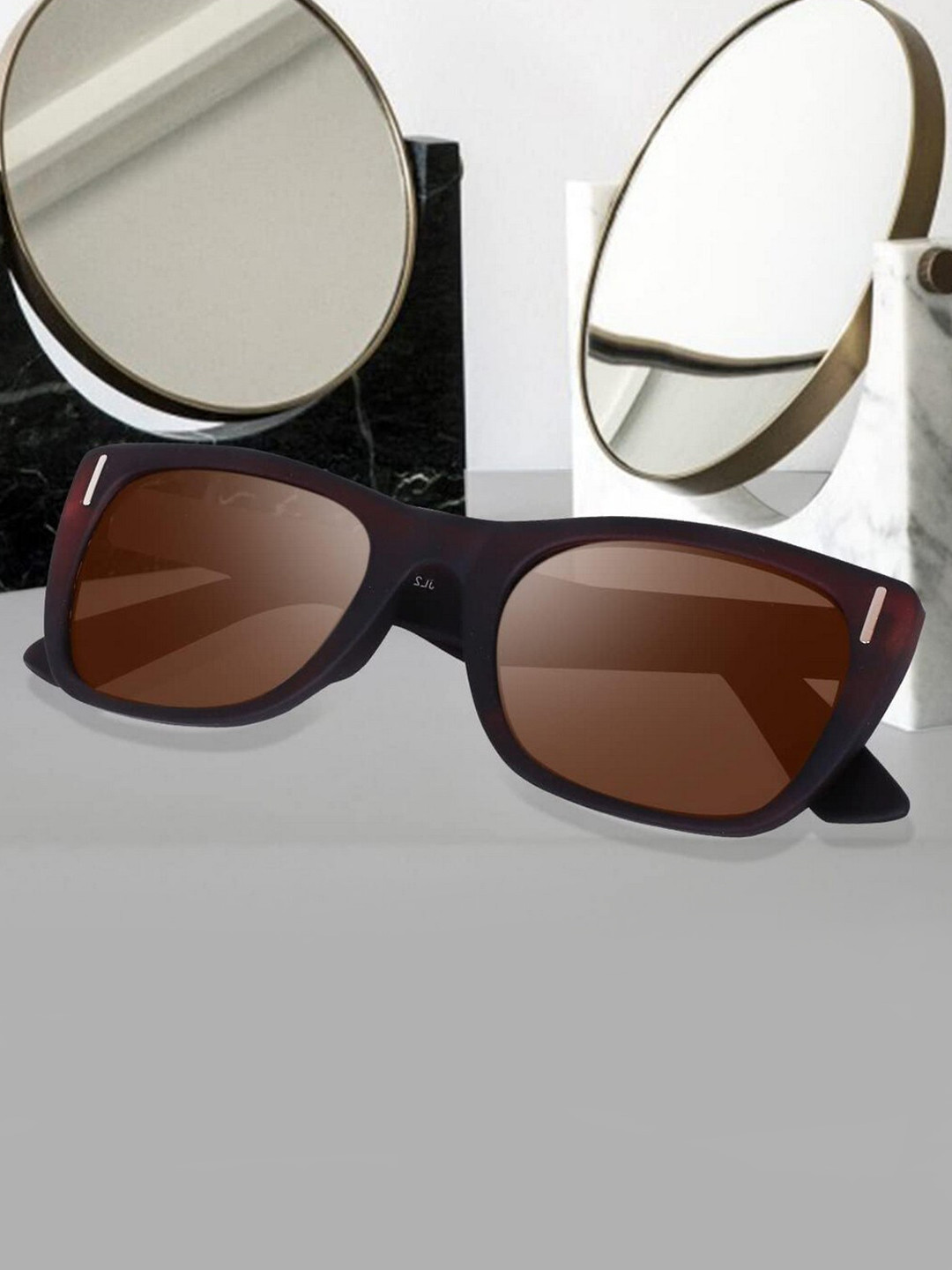 Creature Full Rim Square Sunglasses with UV Protected Lens SUN-083-BRN