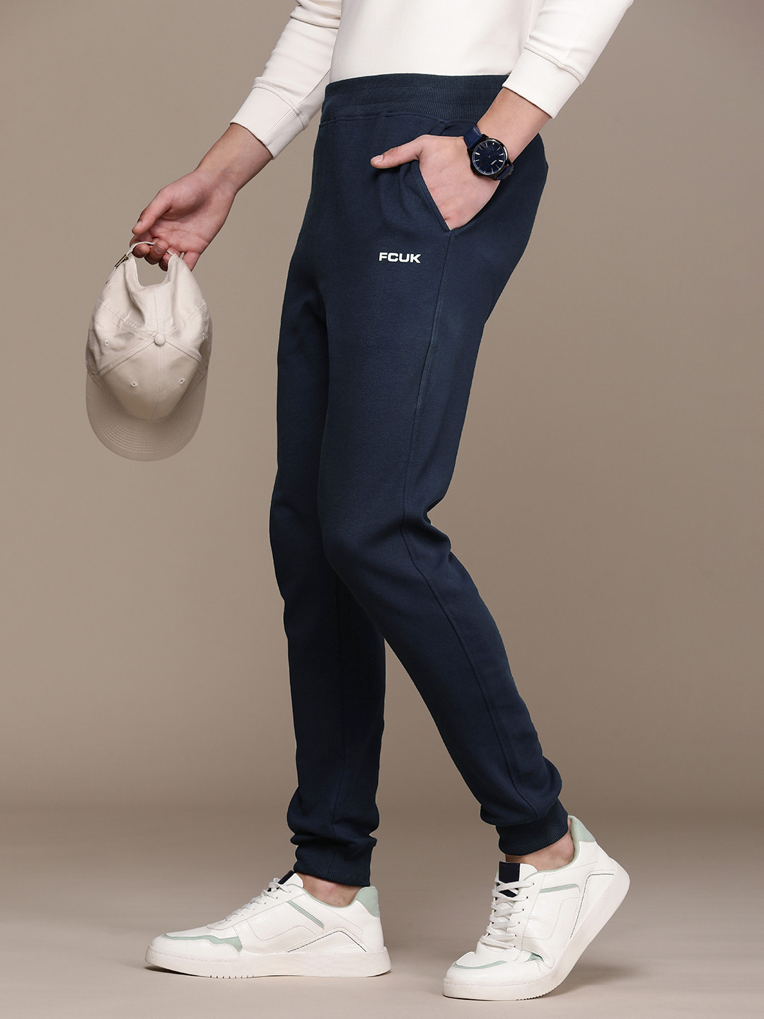 FCUK Men Solid Regular Fit Joggers Track Pant