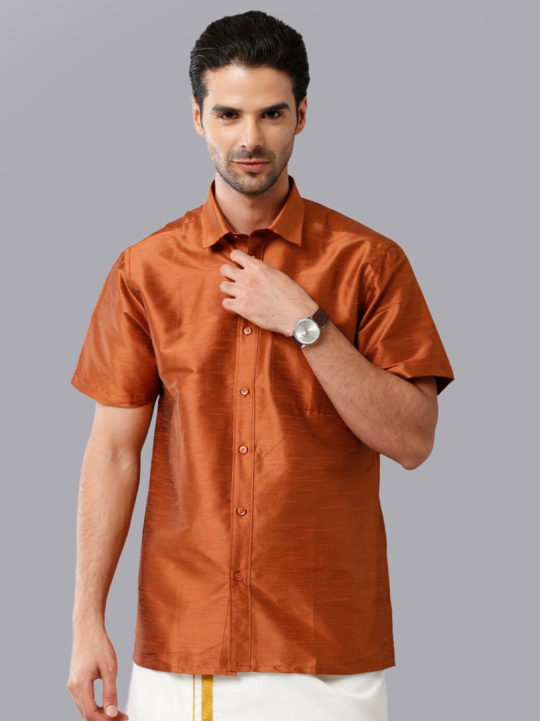 Khoday Williams Spread Collar Classic Opaque Ethnic Shirt